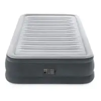 在飛比找Yahoo!奇摩拍賣優惠-INTEX內置電泵充氣床豪華灰白雙層雙人線拉植絨床墊6776