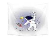 Hearts and Stars Catching Astronaut Tapestry