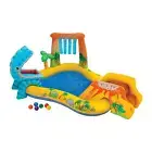 Inflatable Play Center Playhouse with Slide Water Splash Toy Waterfall Swim