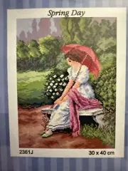 needlepoin tapestry gobelin canvas only 30x40 cm Spring Day