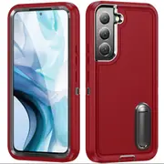 MCC Shockproof Samsung Galaxy S22 5G Case Cover Heavy Duty with Stand S901 [Red+Black]