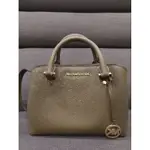 [MK] MICHAEL KORS SAVANNAH 防刮牛皮雙層兩用包軍綠色[二手/僅揹1次](可議價）