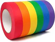 6 Rolls Colored Masking Tape 16 Yard Per Roll, Rainbow Colors Painting Tape, Painters Tape, Craft Tape, Labeling Tape, Paper Tape for Bullet Journals, Party Decorations, DIY Craft (15mm X 15m)