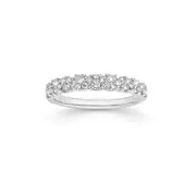 9ct White Gold Diamond Wave Band