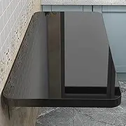 Wall Mounted Folding Laundry Folding Table with Drop Leaf Floating Desk Computer Desk for Home Office Bar Dining Room Wall Hanging Kitchen Workbench Fold Down Desk (Black)