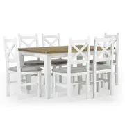 Leura Belle Rustic 6 Seater Rectangle Dining Table and Ashton Chairs Setting