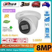 AU Dahua 8MP 4K IR Starlight IPC-HDW2831TM-AS-S2 IP Camera PoE Mic Alarm 3.6mm