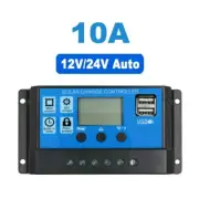 PWM 10A 12/24V Solar Charge Controller Regulator Battery Charger LCD USB...