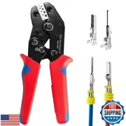Wire Crimping Tool with Ratchet, Amliber Ratchet Wire Crimper Tool for Open B