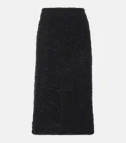 [Balenciaga] Balenciaga Cotton-blend tweed midi skirt AU 12 black