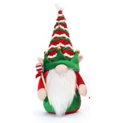 Faceless Male Christmas Gnome Holding Xmas Lollipop