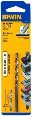 Irwin 4935107 3/16-Inch Multi Material Drill Bit Diamond-Ground Carbide Tip Pack