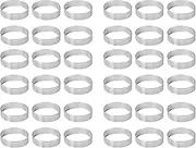 Cake Ring Molds, 30Pcs Stainless Steel Porous Tart Ring, Perforated Pie Cake Ring Mold, Cake Mousse Ring with Holes 7cm