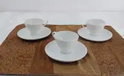 Crate + Barrel Espresso Cup and Saucer Set of 3 Turkish Coffee Demitasse