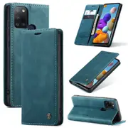 CaseMe Samsung Galaxy A21s 2020 Classic Leather Folio Case Cover A217 [Teal Green]