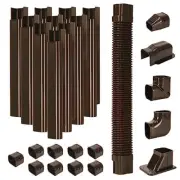 3" W 16.1Ft L Brown Line Set Cover Kit for Mini Split Air Conditioners Decora...