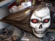 chopper bobber harley custom skull S&S aircleaner cover