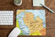 Michigan Map Mouse Pad for Computer Office Gaming Desk Non-Slip