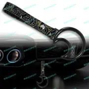 Car Accs JDM Moon Shape TSURIKAWA Black Crystal Ring BK Clouds Nylon Grip Strap