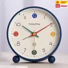 Small Analog Alarm Clock Silent Non Ticking, Ascending Beep Sou Battery Operated