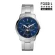 【FOSSIL 官方旗艦館】Neutra Minimalist 三眼月相男錶 銀色不鏽鋼鍊帶 指針手錶 42MM FS5907