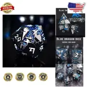 Unique Blue Dragon Metal Dice - Perfect for Dungeons & Dragons Enthusiasts