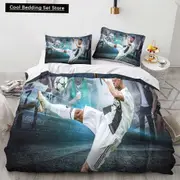 v1375 Bed Sheets / Pcs Duvet Cover Set Ronaldo Idol Football Star Printed Quilt Cover for Teens Kids Boys Girls Soft Bed Cover with Zipper 3-Piece Bed