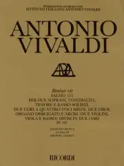 Antonio Vivaldi Beatus vir RV597 Study Score Vocal & Orchestra Sheet Music