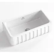 Chambord Fluted Single Bowl Sink - White