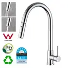 Round Chrome 2 Modes Spout Swivel Pull Out Kitchen Mixer Sink Tap Laundry Faucet