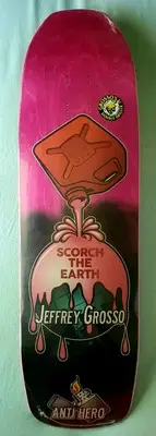 Anti-Hero Scorch the Earth Jeff Grosso 9.25" Double Driller Skateboard Deck
