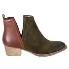 Diba True Stop By Round Toe Pull On Booties Womens Brown, Green Casual Boots 546