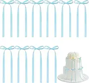 10 Pcs Bow Cake Topper Decoration, Birthday Cake Toppers Cupcake Dessert Decor for Baby Shower Bridal Wedding Party Decoration Supplies