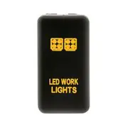 Hulk 4x4 12V Push Button Work Lights On/Off Switch with Amber LED Illumination - HU1401A