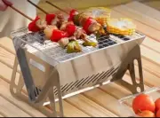 Folding mini stainless steel bbq grill