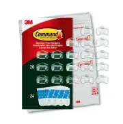 Command Outdoor Light Clips 20 Clear Clips With 24 Water Resistant Strips