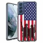 For Samsung Galaxy S20 S21 S23 S24 FE 5g TPU Case+Glass(Solider US Flag)