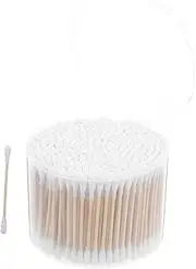 CHILDWEET 500pcs Double Ended Ear Clean Cotton Swabs with Precision Tips Wooden Sticks for Safe Baby Adult Care