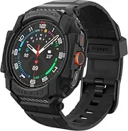 SPIGEN Rugged Armor Pro for Samsung Galaxy Watch Ultra 47mm Band Case, Rugged Unibody Design, Precise Cutouts, Flexible TPU Adjustable Bands Raised Edge Cover - Black