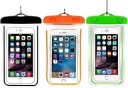 (3Pack) Universal Waterproof Case,CaseHQ IPX8 Waterproof Phone Pouch Dry Bag for iPhone X/8/8plus/7/7plus/6s/6/6s Plus Samsung Galaxy s8/s7 Google Pixel HTC10 up to 6.0" Diagonal (Black+Green+Orange)