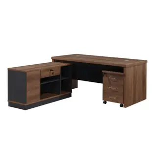 MUNA家居 德莫5.3尺辦公桌組(含側櫃，活動櫃) 160X196X75cm