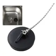 Versatile Rubber Bath Plug with Chain Sink Drain Stopper for Kitchen Durable