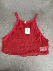 Urban Outfitters Out From Under red fish net tank top sz M NWT