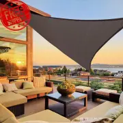 12' X 12' X 12' Triangle Brown Sun Shade Sail Canopy UV Block Awning for Outdoor
