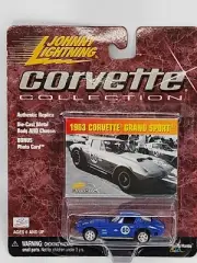 1963 CORVETTE GRAND SPORT JOHNNY LIGHTNING (BLUE) WITH BONUS PHOTO CARD