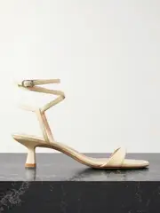 [Stuart Weitzman] Stuart Weitzman - Nudist Wrap Leather Sandals - Pastel yellow - US9 US 9 Yellow
