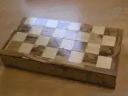 Tramp Art Outsider Art Backgammon Chess Checkers Game Board Wood Marquetry Pyro