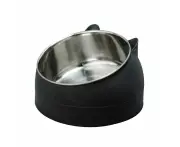 2pcs Pet Cat Puppy Dog Elevated Bowl Feeder - Black