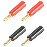 4mm Banana Speaker Plug Black Red Cable Plugs Connectors Jack Connector 4pcs