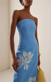 [Significant Other] Tammy Strapless Linen-Blend Midi Dress